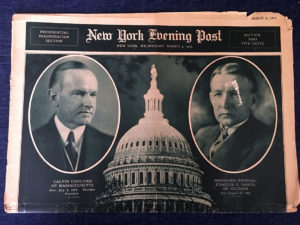 Special Inauguration issue from 1925 re inauguration of Calvin Coolidge