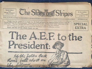 Headline "A.E.F. to the President", Stars and Stripes 09/28/1918