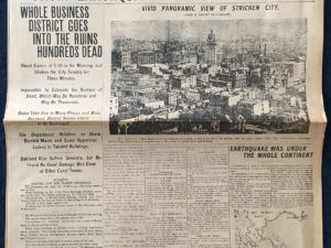 San Francisco earthquake headline World Herald 04-18-1906