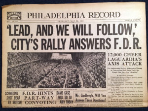 Headline Lead And We Will Follow City's Rally Answers FDR 1941